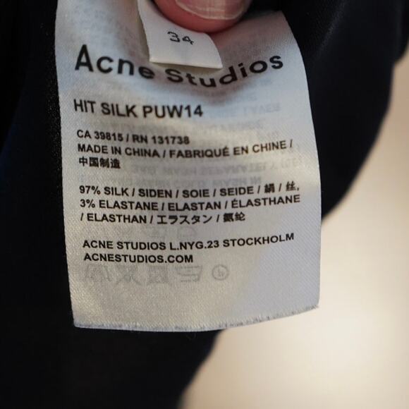 Acne Studios Elastic Waist Silk‎ Blend Leggings Black Womens Size 34 - Picture 8 of 8